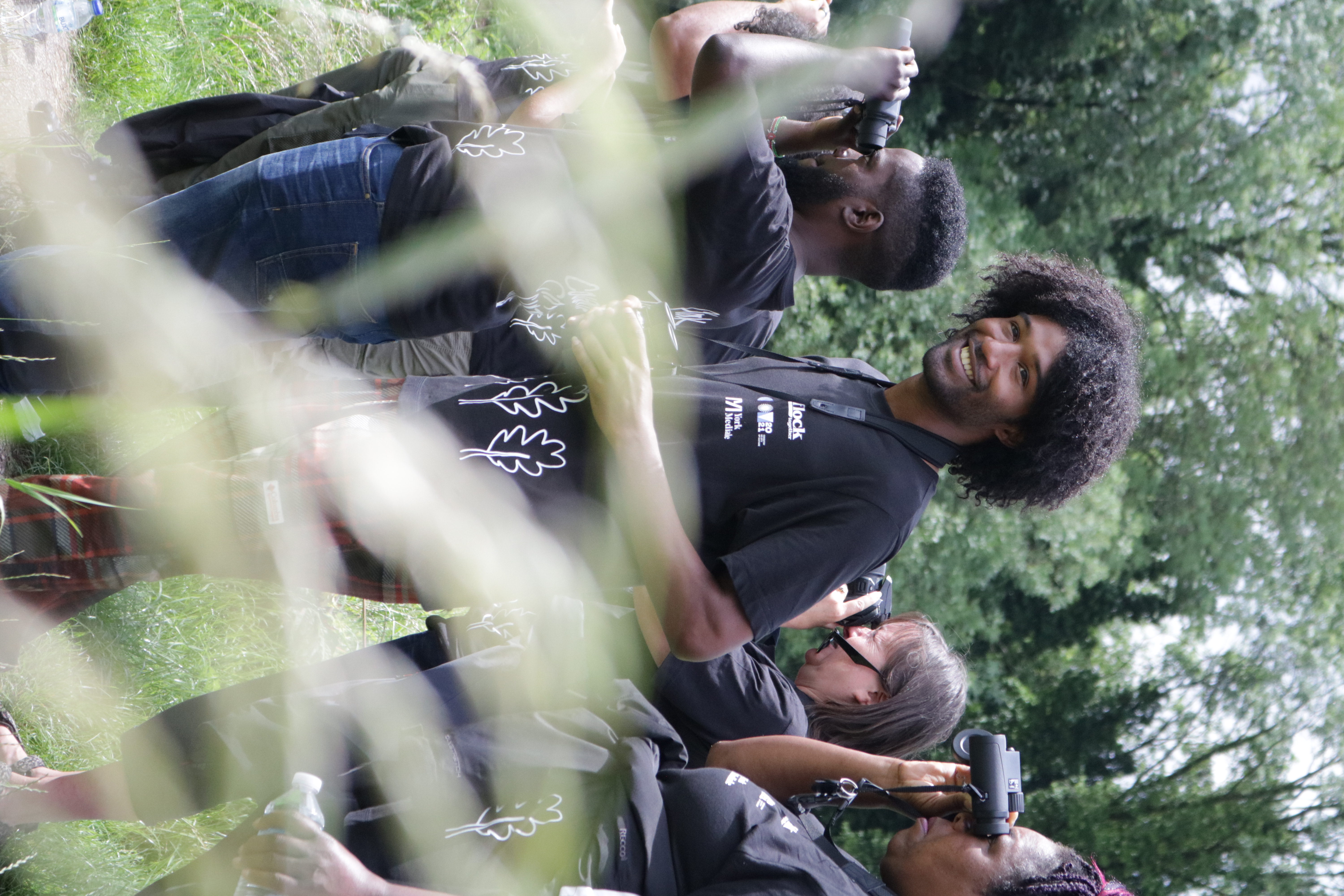Nadeem with a group of birdwatchers in the Charterhouse Heritage Park